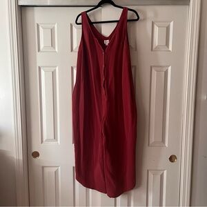 Ingrid & Isabel Sleeveless Burgundy Button-Down Jumpsuit Maternity